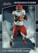 Panini Absolute 2020 Rookie Introductions Card No. I-CEH Clyde Edwards-Helaire. rookie card picture