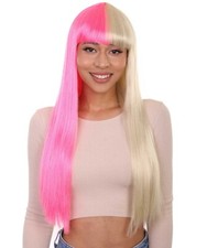 Two-tone Long Bob Wig  Pink And Blonde Cosplay Wigs HW-3307