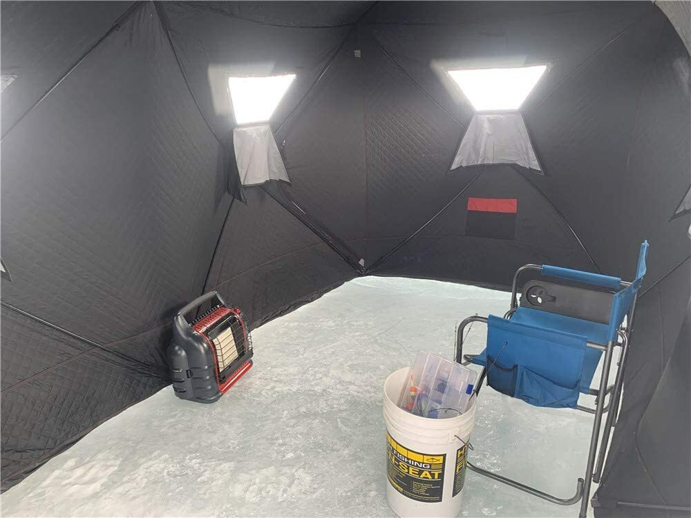 THUNDERBAY 6 Person Insulated Ice Fishing Tent 300D Oxford Ice Fishing