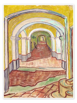 Flur im Asylum Van Gogh Retro Poster Druck Deko Kunst Bild A4