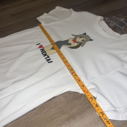 RARE VTG Anime I Love Hentai Shirt Waifu Japan Y2K Sz M Manga Kawaii Delta - Picture 5 of 16