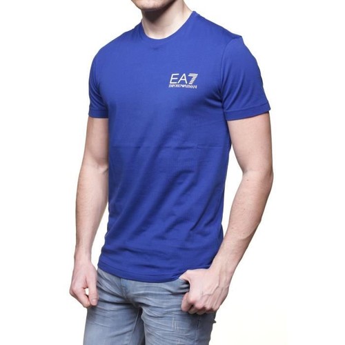 EMPORIO ARMANI EA7 MEN'S CREW NECK T-SHIRT - Authentic 273164 - Blue Ink - Picture 10 of 12