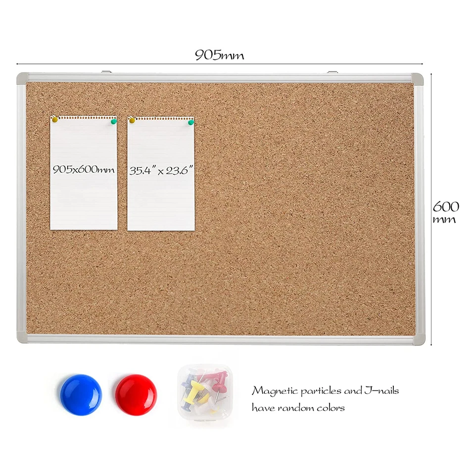 Hand in Hand Premium Aluminium Frame Corkboard Pinboard Notice 900x600mm - image 3 of 4