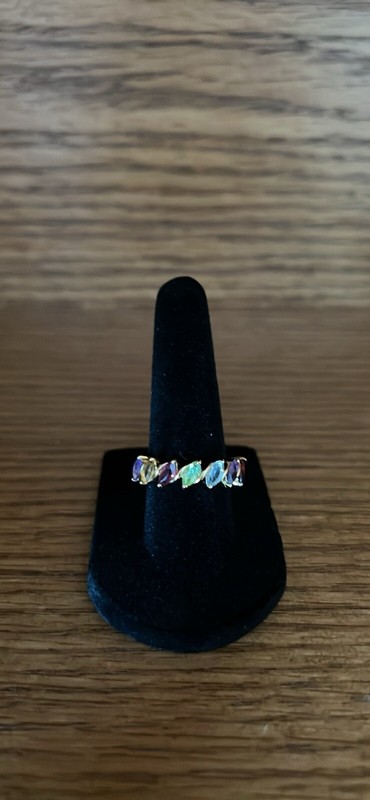 New Multi Gemstone Ring Gold over Sterling Silver 2 ctw Size 7
