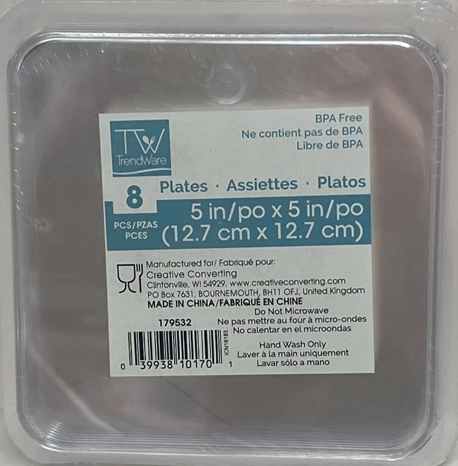Clear Square 5in Plates 8ct - Image 2 of 2