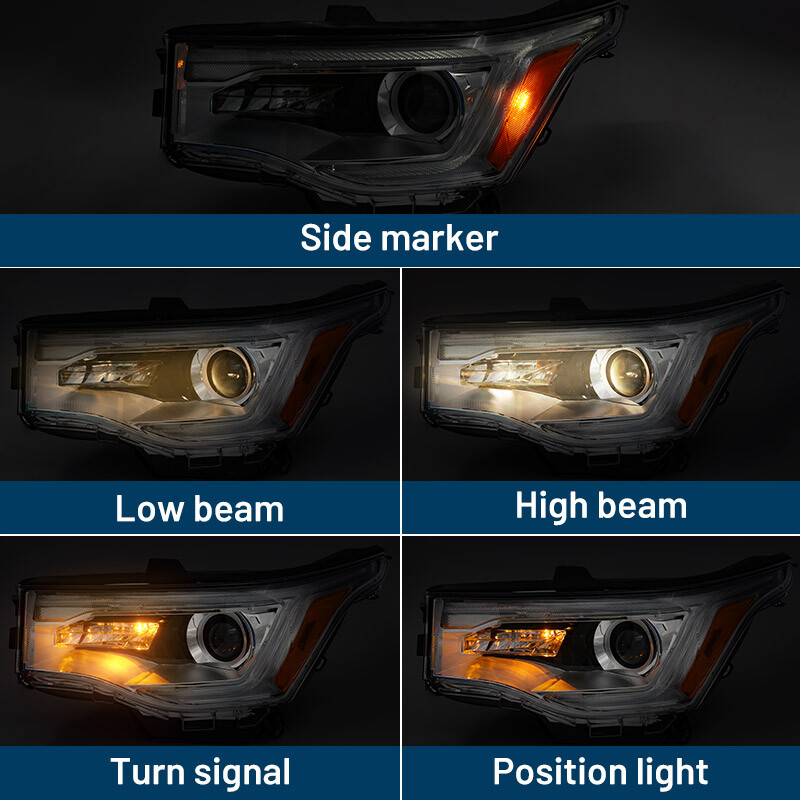 Pair For GMC Acadia SL 2017-2019 Halogen w/o DRL Projector Headlights Lamp LH RH