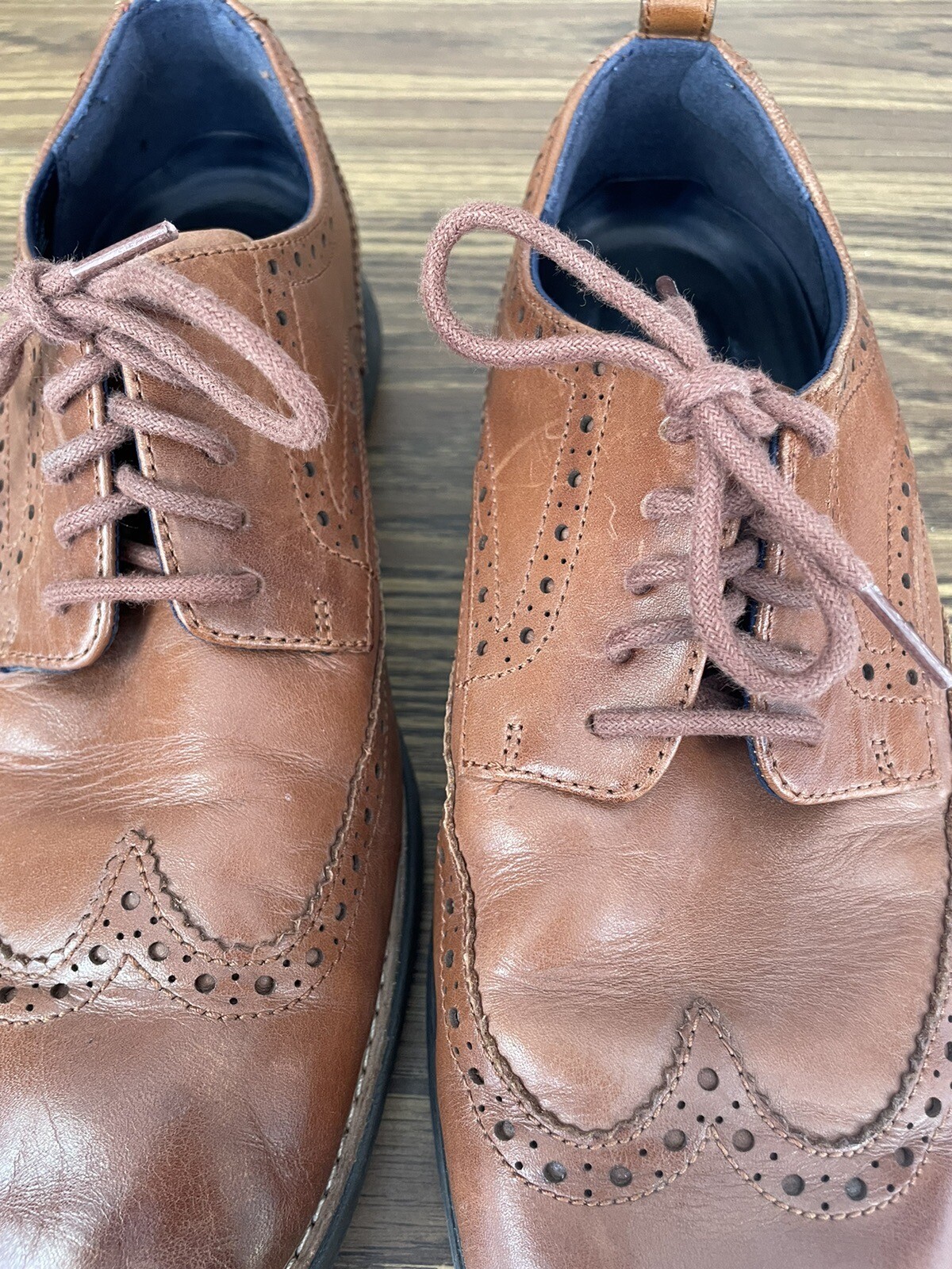 SAOLA Scarpe da uomo Cole Haan Grand Evolution in pelle alace marrone marrone marrone marrone chiaro britannico 10 ottime condizioni