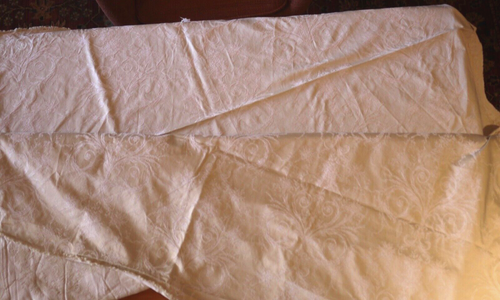 Arabesque Pattern Medium Scale Woven Jacquard Cream White Medium Weight - 3 yds - Picture 5 of 6