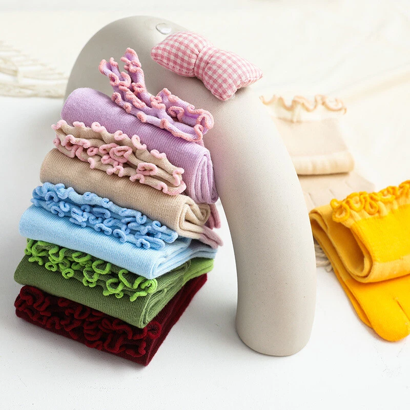 3X Mujeres Cinco Dedos Punta Redonda Calcetines Volantes Suave Cómodo Estilo Preppy Estudiantes Foto 3 de 4