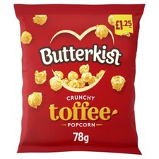 Butterkist Crunchy Toffee Popcorn £1.25 PMP 78g Case Of 15