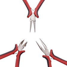 3pcs/Set Professional Jewelry Plier Kits Side Cutting Chain Nose Round Nose Tool