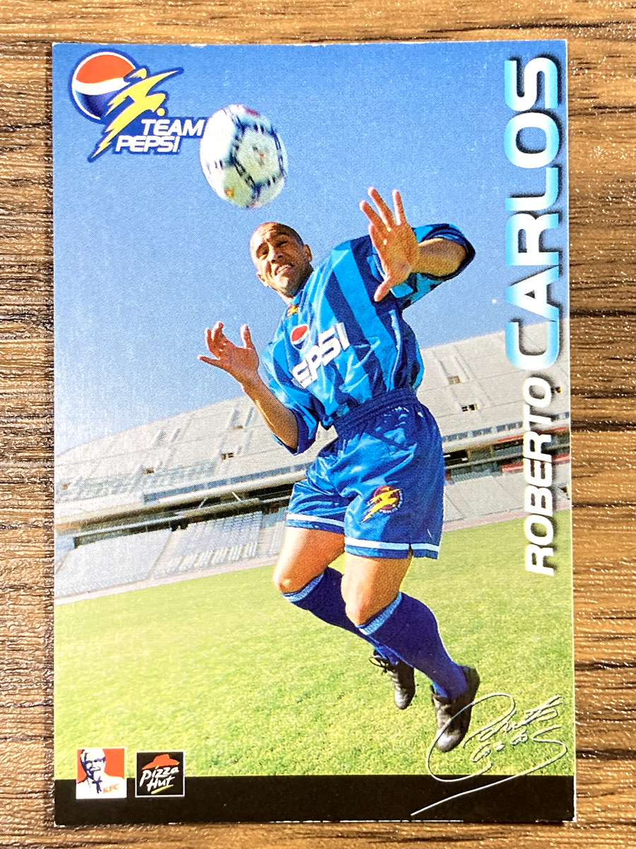 Team Pepsi 2002 FIFA World Cup Soccer Card Roberto Carlos