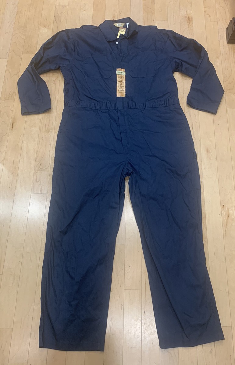 C.E. Schmidt Workwear Mens Cotton Coveralls Navy Blue Brass Zip+