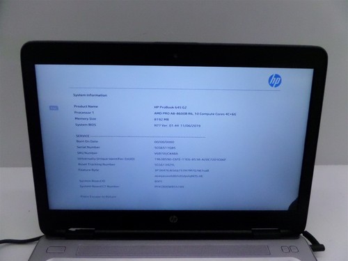 HP ProBook 645 G2 14" Laptop AMD Pro A8-8600B 1.6GHz 8GB RAM - Damaged Display - Afbeelding 2 van 11