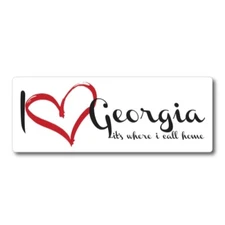I Love Georgia, It's Where I Call Home US State Magnet Decal, 3x8 In Automotive