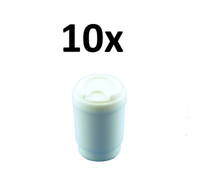 Lego 10x weißer Becher Kaffeebecher Coffee to go Neu white Take Out Cup New