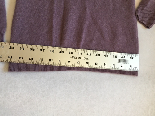 Only Mine Kids Medium Petite 2-Ply Purple Cashmere V-Neck Sweater Pullover - Picture 7 of 8