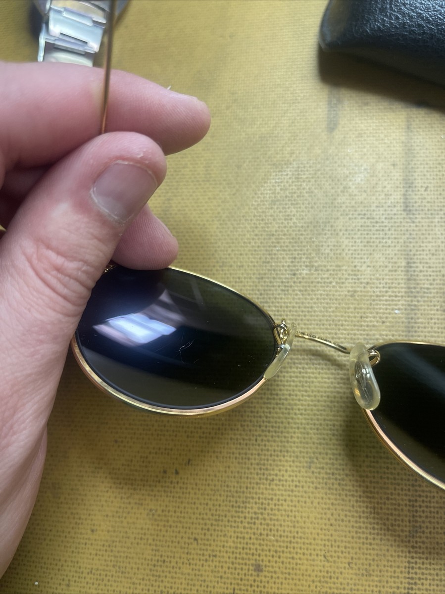 50[]21mm VINTAGE B&L RAY BAN W0603 GEP G15 ROUND WIRE AVIATORS