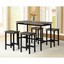 pewter gray grey metal wooden 5pc dining set 4 stools table kitchen dinette nook