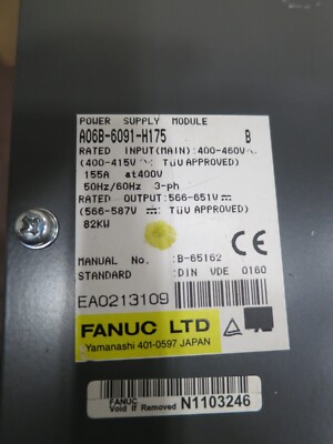 Fanuc Power Supply Module A06B-6091-H175