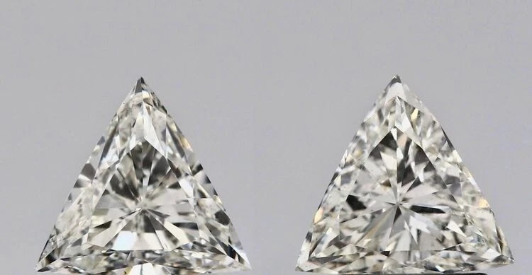 1.85ct Triangular I J Color Matching Pair GIA Cert Loose Diamonds