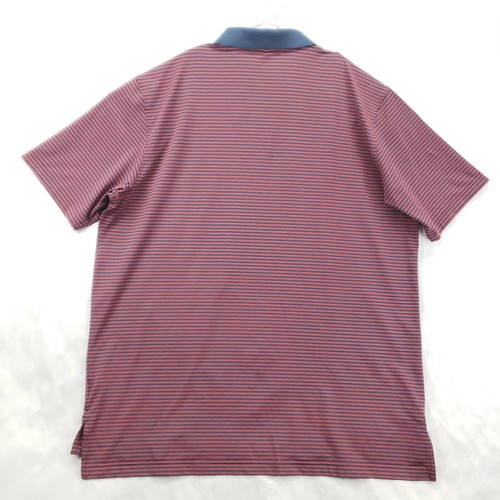 Peter Millar Summer Comfort Polo Shirt Mens 2XL Blue Red Striped Stretch Golf - Picture 2 of 10