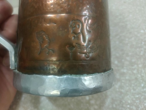 SIGMA CHI Fraternity 1953 UNC Copper Aluminum Beer Stein Mug Univ North Carolina - Picture 8 of 12
