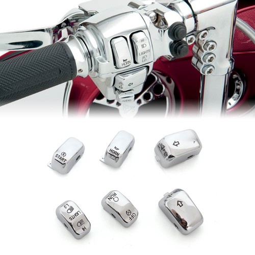 Chrome Hand Control Switch Housing Button Cap Fit for Harley Sportster Road King - Picture 2 of 18