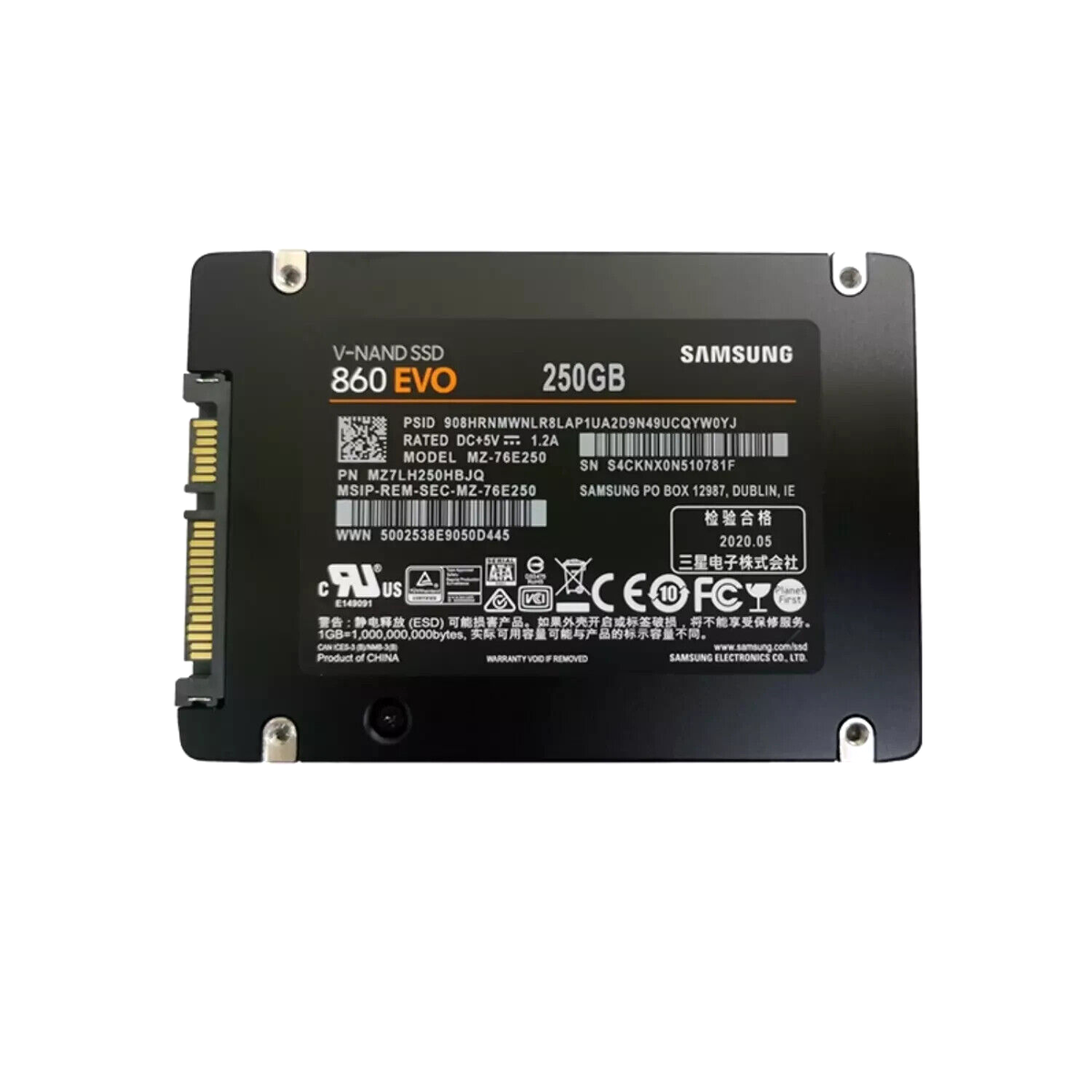 Samsung 860 EVO 250GB Internal SSD – 2.5-Inch SATA III, High