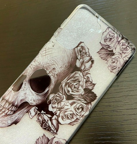 For Samsung Galaxy S21 S21+ Ultra 5G - Thin TPU Rubber Case Black Skull Roses - Picture 11 of 18