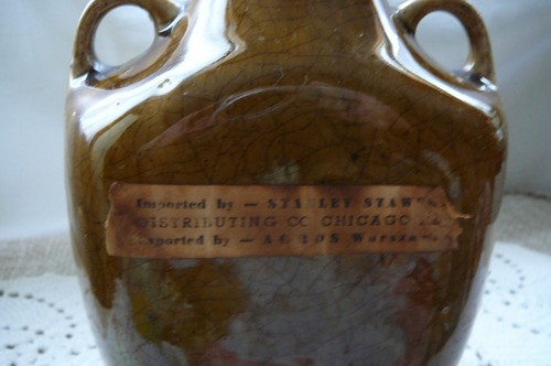 Vintage Stoneware Whiskey 2 Finger Decanter Jug From Warsaw Poland, Warszawa Po - Picture 7 of 7
