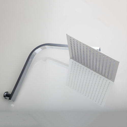 12" Slim Chrome Bathroom LED Shower Heads Wall Mount Mixer Faucet Tap+Shower Arm - Picture 5 of 5