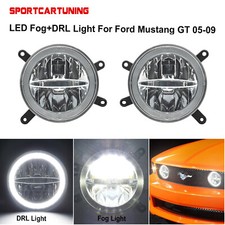 Led Halo Driving Fog Drl Lights Daytime Running Lamp For 2005-09 Ford Mustang Gt