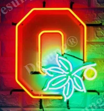 20"x16" Neon Sign Ohio State Buckeyes Mascot Lamp Light With HD Vivid Printing