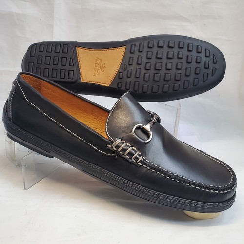 Peter Millar Black Shoes Men's 12.5 W Loafers Driving Slip-On Leather Horsebit - Picture 15 of 16