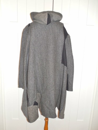 47 PULLOVER Art to Wear Upcycled Etsy handgefertigt Funky Wolle Hoodie Mantel - XL - Bild 8 von 10