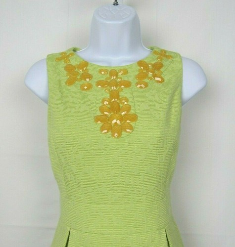 NWOT VTG 1980s 90s JESSICA HOWARD SIZE 6 SLEEVELESS JEWELED DRESS SPRING GREEN - Picture 2 of 12