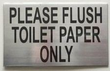 Please Flush only Toilet Paper Sign - with Double Sided Tape (Brush)-REF24-1027