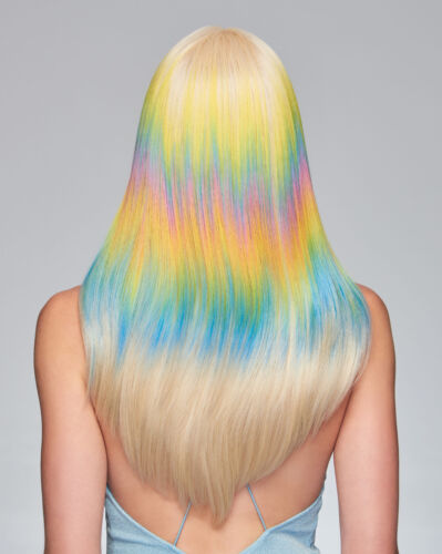 Peluca DANCE TIL DAWN de HAIRDO, ¡peluca arco iris! Parte frontal de encaje, centro mono parte - Imagen 6 de 12