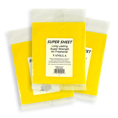 Jenray Super Sheet Large (8''x7'') Under Seat Car Air Freshener, 3-Pack (Vanilla)