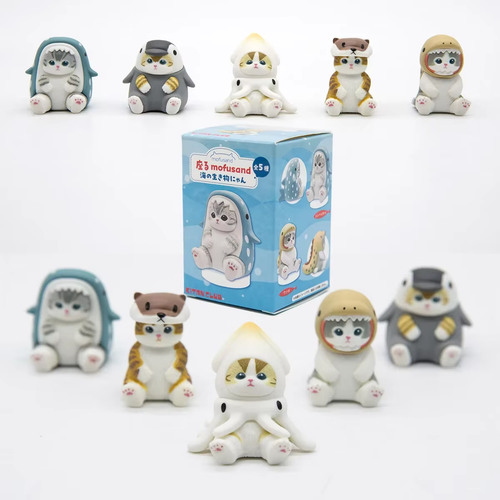 Cute Cat Figurines Blind Box Mini Action Figures Marine Animal Toys Kids Gifts