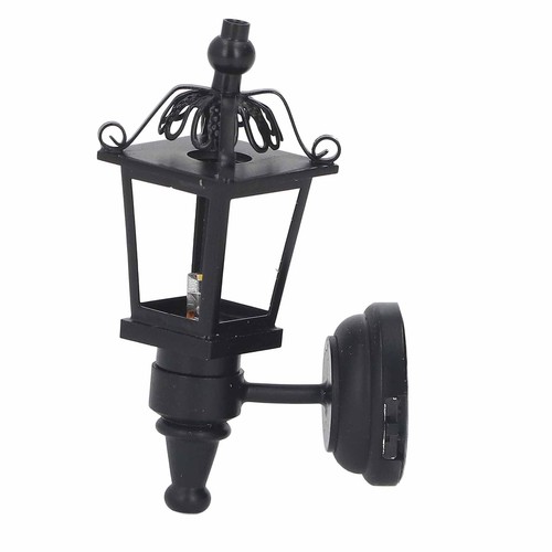 Puppenhaus Wandlampe schwarz Simulation Miniatur LED Wandleuchte Dol NY9 Maßstab 1:12 - Bild 6 von 22