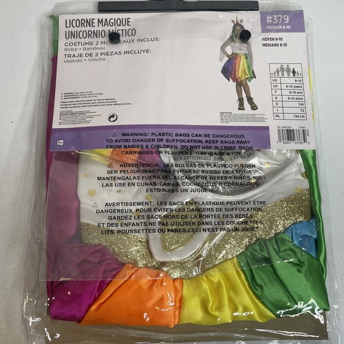 Mystical Unicorn Costume Kids Girls Halloween Dress Up Size Small M 8-10 Yrs NEW - Picture 4 of 7