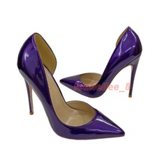 Women Patent Leather Pointed Toe 12cm Stiletto High Heels Pumps OL Party Shoes