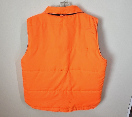 SPORTS AFIELD Vest Mens Large Camo Neon Orange Hunting Reversible Puffer Jacket - Picture 8 of 8