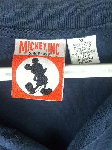Vntg Mickey Inc men's polo mickey mouse navy blue size XL - Picture 2 of 5