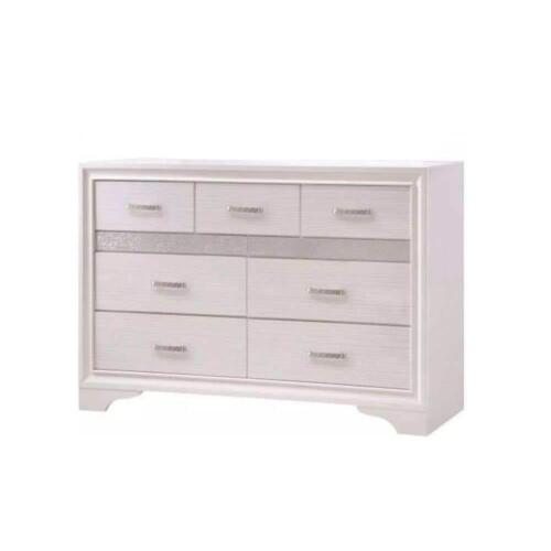 Benjara Dresser 38.75" H X 63" W 7-Drawer Wood Material Contemporary Style White - Picture 3 of 6