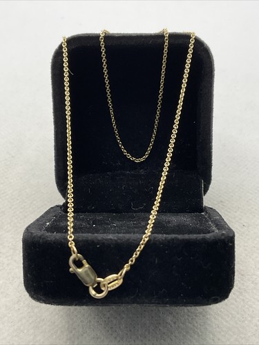 ITALY Solid 14K Yellow Gold 1.2mm wide CABLE Chain Necklace 16” length 1.8gr. - Picture 13 of 17