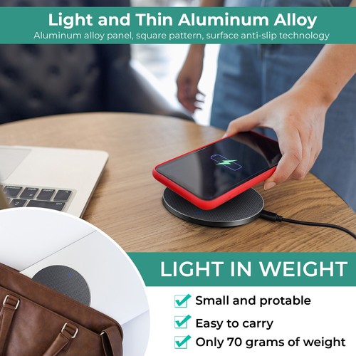 Fast Wireless Charger for Samsung Galaxy S Phones & iPhone 16 15 14 13 12 11 X 8 - Picture 6 of 9