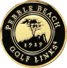 PEBBLE BEACH - BLACK - Retro STYLE Magnetic GOLF BALL MARKER
